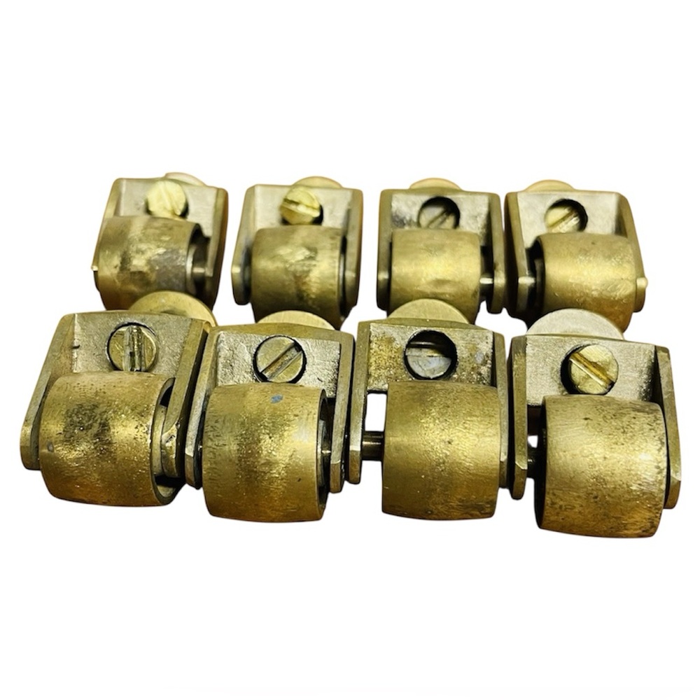 Lot of 8 Antique Vintage Swivel Caster Brass Wheels Accent Fixture Decor